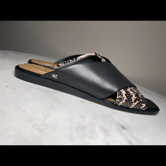 Sam Edelman NEW Sandals in Black with Snake Print - Picture 2 of 3
